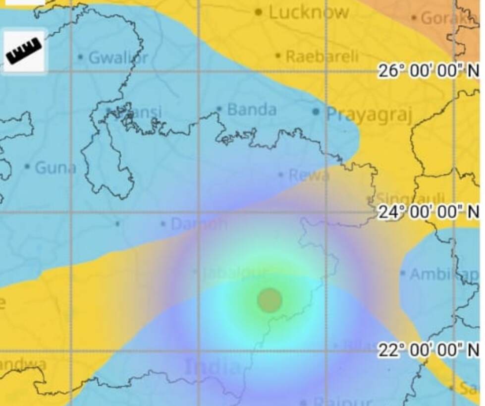 जबलपुर में आया 4.3 तीव्रता का भूकंप